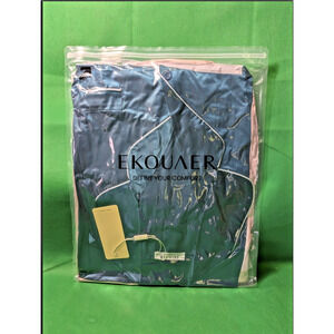 New In Package EKOUAER Women's Satin V-Neck Button Down Nightshirts 2-Pack Sz XL